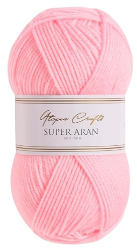 Utopia Crafts Super Aran stick- och virkgarn 100 g (puderrouge)