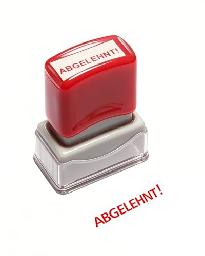 ABGELEHNT Textstempel - Dokumente Selbstfärbender Stempel– Rot | Praktischer Abdruckstempel mit rotem Tinte-Kissen für Buchhaltung, Büro Arbeitsplatz. Robuste Handhabung im Alltag.