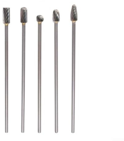 5 frese rotanti per finitura legno e metallo, lunghezza 100 mm con taglio singolo e gambo da 1/8, per uso professionale