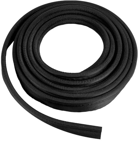 BENECREAT 5m/5.5 Yards Black Awning Rail Piping, 8mm Double Flap Awning Tent Piping Insert with Solid PVC Core for Rv, Tarps, Camping Tent Accessories (8mm Built-in Card Strip)