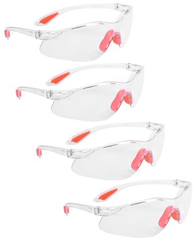ROMISBABA 4 Piezas Gafas de Seguridad de Lentes Antiarañazos Protección Uv para Trabajo Construcción Hombre