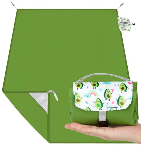 Kiiwah Coperta Pic Nic Impermeabile 200 x 150 cm, Leggero e Portatile Telo Picnic Impermeabile Pieghevole Coperta da Spiaggia Picnic Blanket per Famiglie e Amici, Campeggio e Viaggi