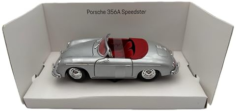 Porsche 356 Speedster modellbil 1:24, silver - Detaljerat samlarobjekt I GT Marketing I Miniatyrfordon (Museum Edition)