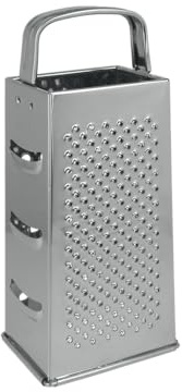 Metaltex Vierkantreibe groß 4-in-1 Edelstahlreibe 23,5 cm | Große Vierkantreibe mit 3-Klingen-Hobel