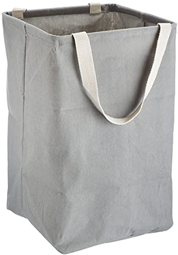 Amazon Basics Rechteckig Aufbewahrungskorb aus Stoff, hoher Würfel, anthrazit