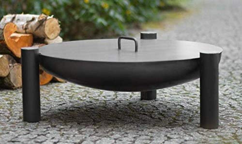 BlackOrange Feuerschale Bowl Ø 80 cm mit passendem Deckel Ø 80,5 cm