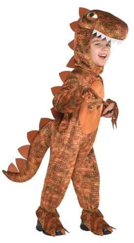 (PKT) (9904747) Costume tuta con cappuccio T-Rex per bambini (6-8 anni)