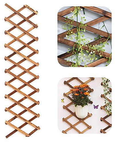 Iceyyyy Holzgitter-Wand-Pflanzgefäß, erweiterbarer hängender Holz-Pflanzgefäß, Spalierrahmen, vertikale Wanddekoration, für Zimmer, Garten