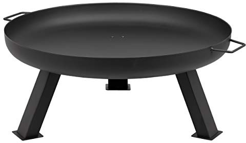 tepro Feuerschale Reno Ø 80 cm – große Schwarze Garten-Feuerschale mit stabilem Stahlkorpus & Standfüßen, lackiert, robust & dekorativ – für Terrasse, Garten & Outdoor-Abende