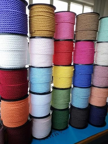 PIZZITALIANI - Cordone Intrecciato 6mm x 25m, Rosa Antico – Corda Decorativa Flessibile, Passamaneria, Cordoncino per cucito, Artigianato, Bricolage, DIY e Fai da Te, Made in Italy