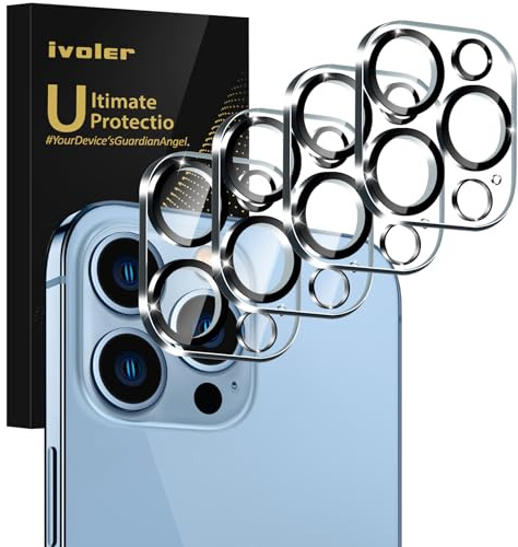 ivoler 4 Stück Kameraschutz für iPhone 13 Pro/iPhone 13 Pro Max | Kamera LinseBlasenfrei Anti-Kratzen HD Klar Schutzfolie Displayschutzfolie