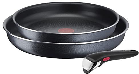 Tefal Ingenio XL Force 3-teiliges Pfannenset abnehmbarer Griff, 22/26 cm, stapelbar, platzsparend, Pfannen mit Titanium 2X Antihaftversiegelung, einfache Handhabung und Reinigung, L15892