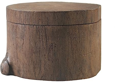 ART-CRAFT Holzkiste Holzbox Holz Dose mit Deckel aus echtem Teakholz Ring Box Ring Schachtel Pillendose klein Weed box Schmuckschatulle Aufbewahrungsdose Geschenkbox Sammelbox Ø 12cm