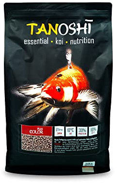 Tanoshi Koifutter - Color Plus 5 kg 6mm | Schwimmendes Allein-Koifutter für Beste Farbentwicklung mit Spirulina…