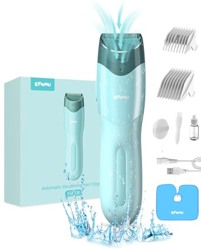 Vakuum-Haarschneider für Kinder,Haarschneidemaschine für Baby mit 2 Modi | Haarschneideset,Stauraum für Haarsträhnene,Wiederaufladbar,Wasserdicht,Kabellos,für Kleinkinder/Herrn,Keramikklinge,Trimmer
