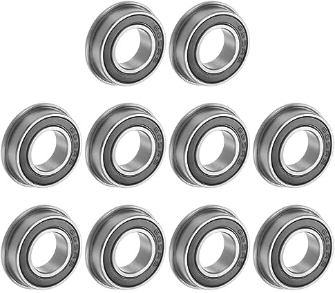 QUARKZMAN 10 Stück F689-2RS Flanschkugellager 9x17x5mm Rillenkugellager Doppelsiegel Chrom Stahl Flansch Lager für DIY, Werkzeugmaschinen, 3D Drucker