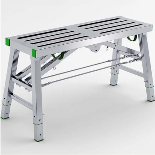 DDZJTPP Gerüstausrüstung,Arbeitsbühne Klappbare,Arbeitsplattform, Tragkraft 400kg – Tragbare,Gerüst Höhenverstellbar,Aluminium Tritthocker,Mehrzweckleiter,Mit rutschfeste Stufe,40 * 140cm