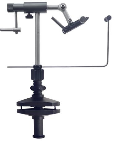 Eupheng Riverruns Colorado Fliegenbinden-Schraubstock, Rotationswiderstand, Anpassungshaken, Größen 26 bis 4/0 (Fliegenbinden-Schraubstock, C-Klemme)