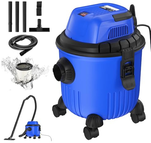 Aspirateur eau et poussière 800 W - Aspirateur mobile pour sols durs / tapis / poils d'animaux / voiture / maison - Fonction soufflage - Prise de courant
