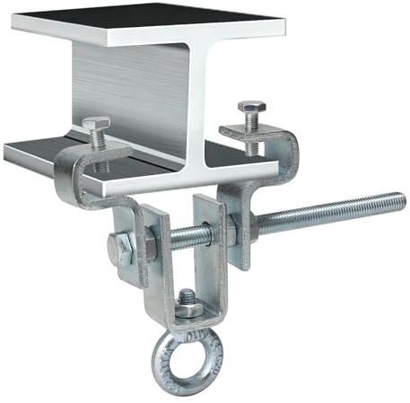 Supaway I-Beam Aufhänger Stahlträgerklemme Einstellbar von 63 bis 220 mm | Boxsackaufhänger, Heavy Duty Steel Perforated Bag Hanger Hält 204 kg Schwerkraft Stand, Silber