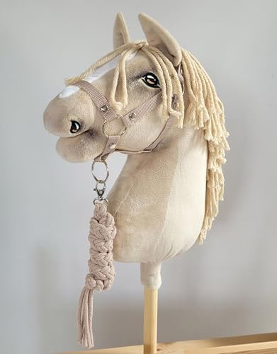 Hobby Horse Set Halfter A3 + Seilbefestigung - beige Kein Pferd enthalten