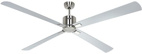 CasaFan Ventilateur de plafond avec WiFi Eco Neo III 180 cm 942410W Moteur chromé brossé / pales réversibles wengé et argent