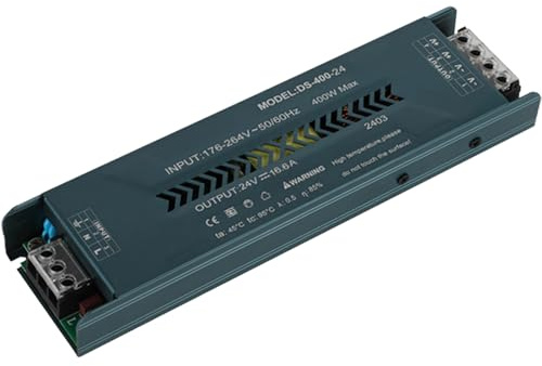 JOYELEC 400W 24V 16.5A LED Trafo Treiber Netzteil Schlankes LED-Schaltnetzteil für Heimtechnik Eingang Treiber Transformator AC230V auf DC24V Ausgang geeignet für Niederspannungs-Lichtleisten