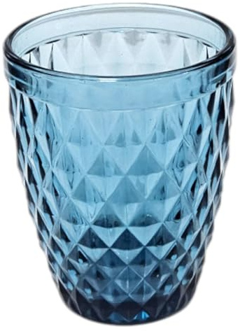 Vasos de agua, bebidas y zumos Spica | Diseño elegante | Vidrio sin plomo | Set de 6 unidades | Capacidad 290 ml | Perfectos para el Hogar, Restaurante y Fiestas | Aptos para el lavavajillas(Azul)