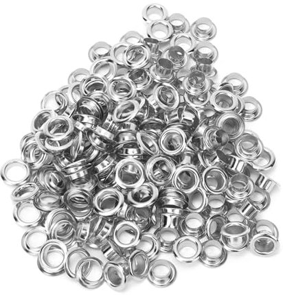 100 Stück 6 Mm Messing Doppelseitige Öse Hohlniete Bastelkollektion Modeaccessoires für Kleidung Tasche Gürtel (Silber #11)