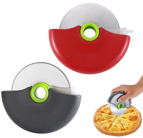 Roulette à pizza amusante avec protection des doigts, Avec protection de la lame et ergonomique Couleurs vives, Forme mignonne