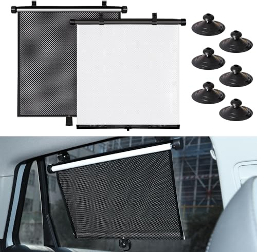 XCBYT Parasol para ventana de coche para bebé, parasol retráctil para bebé, ventana lateral, protección UV y protacción de calor (49,9 x 47 cm)