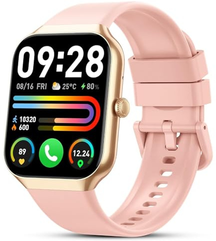 Motast Smartwatch Damen, 2025 HD 1,96 Fitnessuhr Smart Watch mit Telefonfunktion, 115+ Sportmodi Schrittzähler Armbanduhr, Herzfrequenz SpO2 Schlafmonitor, IP68 Wasserdicht Sportuhr für Android iOS