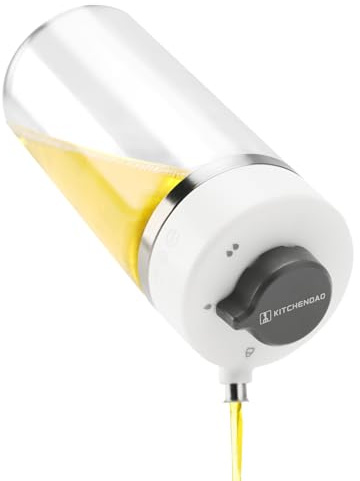 KITCHENDAO Präzisions-Glas-Ölspender mit 3 Modi, tropffreier Ausguss, zwei einstellbare Fließgeschwindigkeiten, 12 oz Essigspender-Flasche für die Küche, Borosilikatglas-Olivenölflasche zum Kochen