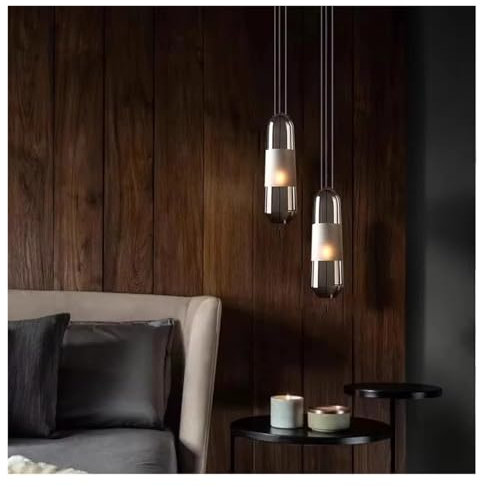 MESCXTY Lámpara Colgante LED de Vidrio, lámpara Colgante para Dormitorio, luminaria de suspensión para Cocina, Isla, Restaurante, decoración del hogar, Lustre, iluminación Moderna