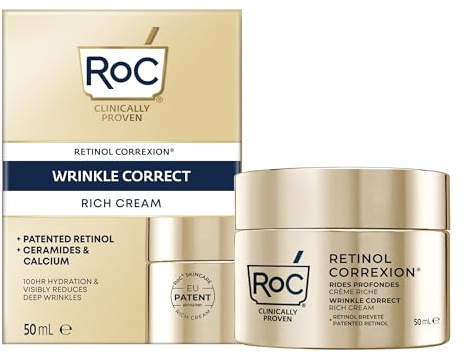 RoC Retinol Correxion Deep Wrinkle Rich Cream | mit Bio-Ceramiden & Calcium, ohne Duftstoffe | 50 ml