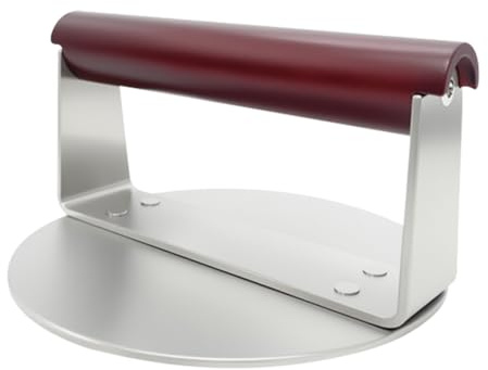 Umllpet Smasher Presse à Hamburger en Acier Inoxydable – Poignée en Bois – pour Steak, Patties et Bacon – Barbecue Lourde Professionnelle(15,2 cm)