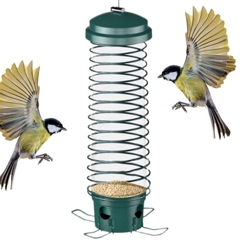 Comederos para pájaros para exteriores | Distribuidor Anti-Ardilla - Comederos para pájaros colgantes para exteriores - para patio de césped trasero balcón observación parque porche Platefo