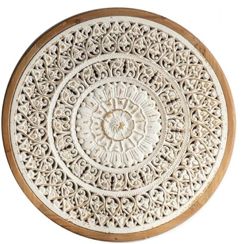 Bafnsiji Scultura da Muro in Legno Intagliato Boho, Decorazione Murale in Legno Intagliato Vintage, Scultura Decorativa da Parete Intagliata e Rilievo a Mano, Perfetta per Casa,B 16.9inch