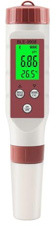 LLAWQSM Wassertester, Wasserqualitätsstift 7-in-1-PH-EC-TDS-ORP-SALZ-SG-TEMP-Messgerät APP-intelligenter Steuerungstester