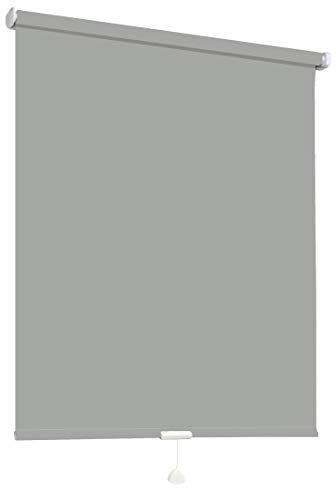 Springrollo Mittelzugrollo Schnapprollo Fenster Rollo Vorhang 16 Farben Breite 62-242 cm Höhe 160 und 230 cm blickdicht lichtdurchlässig Sonnenschutz Sichtschutz Blendschutz (102 x 160 cm Grau)