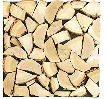wodewa Kaminholzboard Eiche Kaminholz Deko Wandpaneel Akustikpaneel 3D Wanddekoration Holz Wandverkleidung Echtholz Kamin 0,25m²