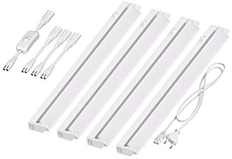 ledscom.de LED Unterbau-Leuchte LIWO 58cm, schwenkbar, mit Schalter, 38,2948W, je 1080lm, weiß, 4er Set