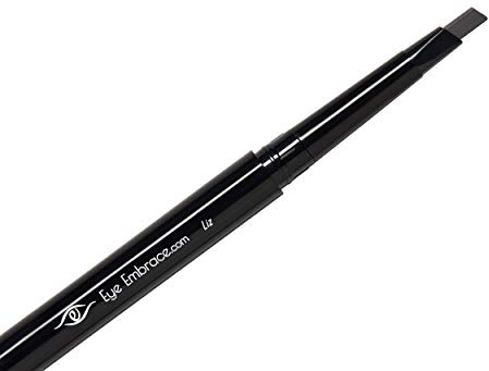 Eye Embrace Liz: Medium Gray Eyebrow Pencil – Waterproof, Double-Ended Automatic Angled Tip & Spoolie Brush, Cruelty-Free