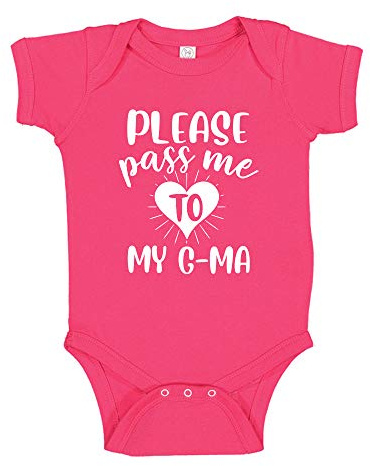 Please Pass Me to My G-Ma Baby Romper NB Cyber Pink