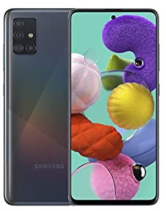 Samsung Galaxy A51 Smartphone, Display 6.5 Super AMOLED, 4 Fotocamere Posteriori, 128 GB Espandibili, RAM 4 GB, Batteria 4000 mAh, 4G, Dual Sim, Android 10, Nero (Ricondizionato)