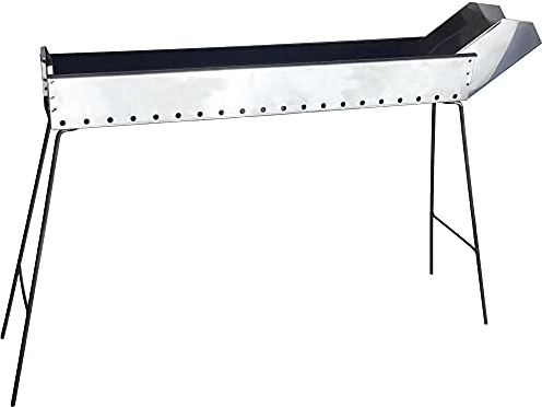 Antech Fornacella Canaletta Barbecue per la cottura di Arrosticini Spiedini Carne Pesce Souvlaki Kebab Skewers Acciaio 90 Cm, Artigianale made in Italy con piedi di Appoggio richiudibili