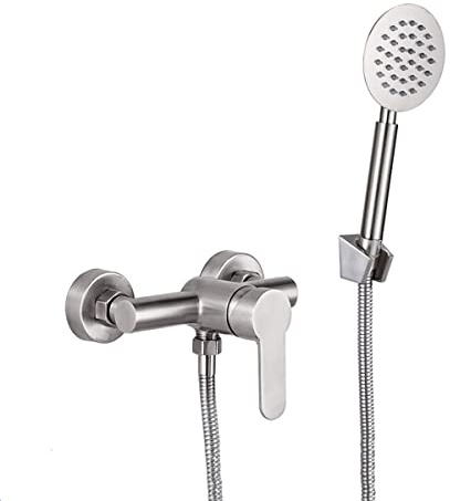 Shuiltad Duscharmatur-Set, Wandmontage, Edelstahl, Regenduschkopfsystem (Ventilkörper und Verkleidung im Lieferumfang enthalten)