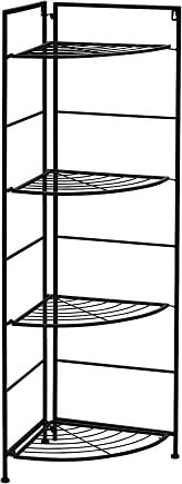 STILISTA Pflanzenregal aus Metall für Indoor und Outdoor, Klappbar, Eckregal, Pflanzenständer, Verschiedene Modelle, 4 Ablagefächer