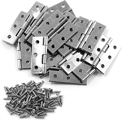 Unlorspy 20 PCS Stainless Steel Folding Butt Hinges, 2 inch Silver
