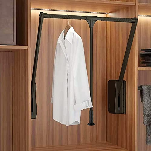 HONGKEFIT Pull Down Closet Rod, Retractable Heavy Duty Closet Rods for Hanging Clothes, Closet Rod Wardrobe Rail Lift Expanding Steel Tubing Rod, 30 Lbs Load Capacity (Size : 89-121cm/35-47.6in)